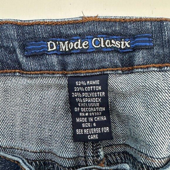 D'Mode Classix Straight Leg Women's size 6 Dark Wash Blue Denim Jeans - Picture 4 of 5